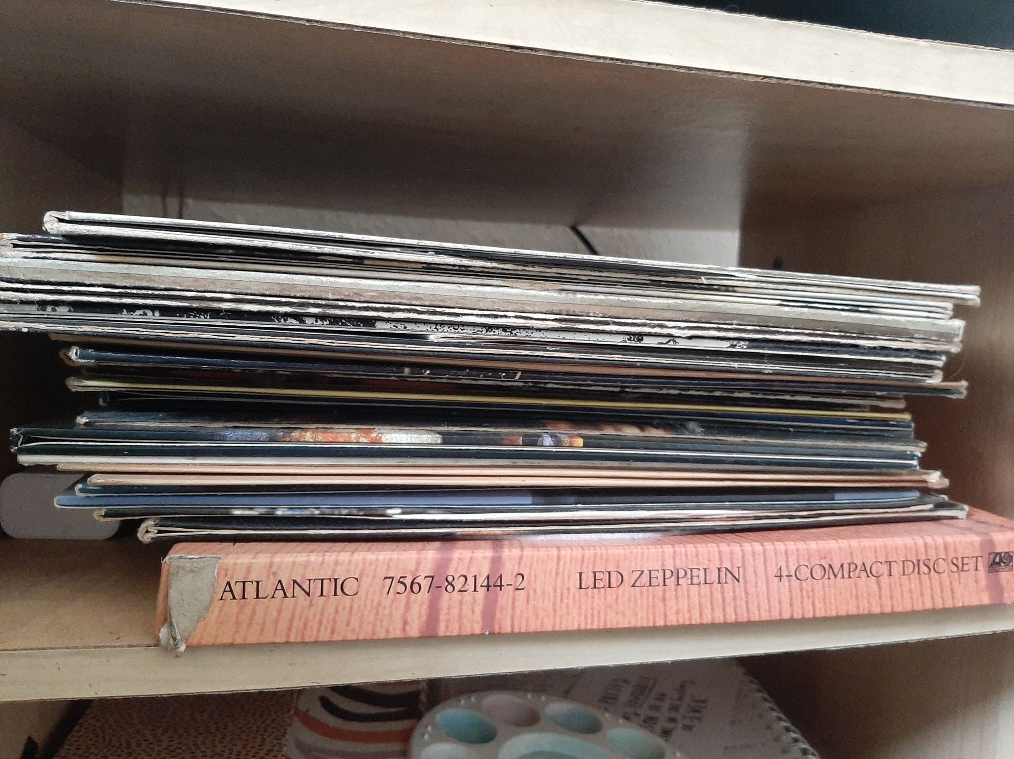 never leave your vinyl records stacked ontop of each other